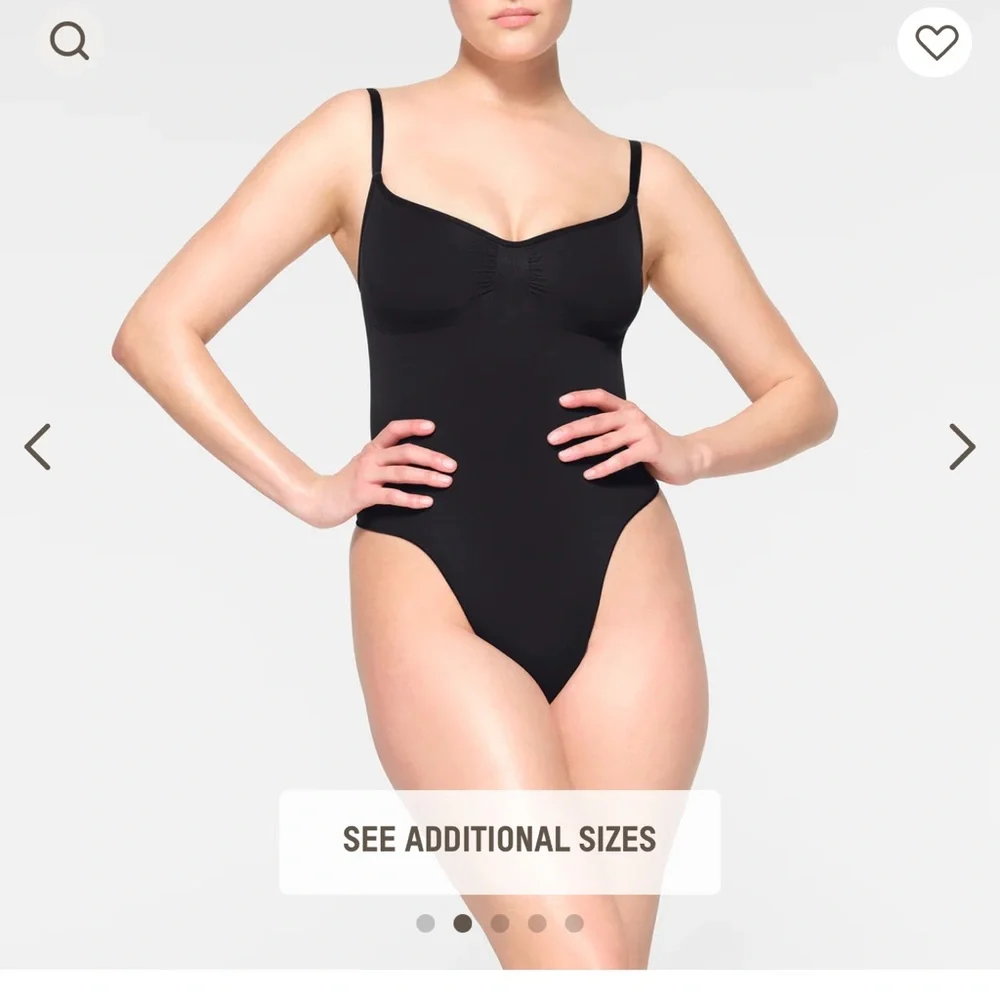 SKIMS Seamless Sculpt Thong Bodysuit NWT Onyx - Picture 2 of 4